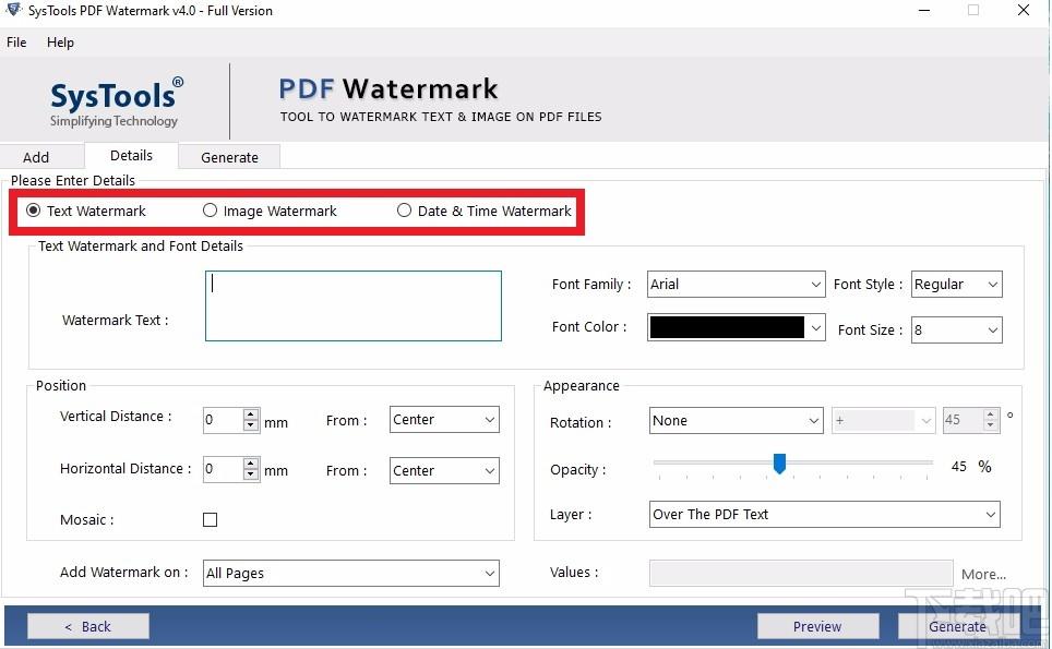 SysTools PDF Watermark下载,PDF水印添加工具,PDF水印添加