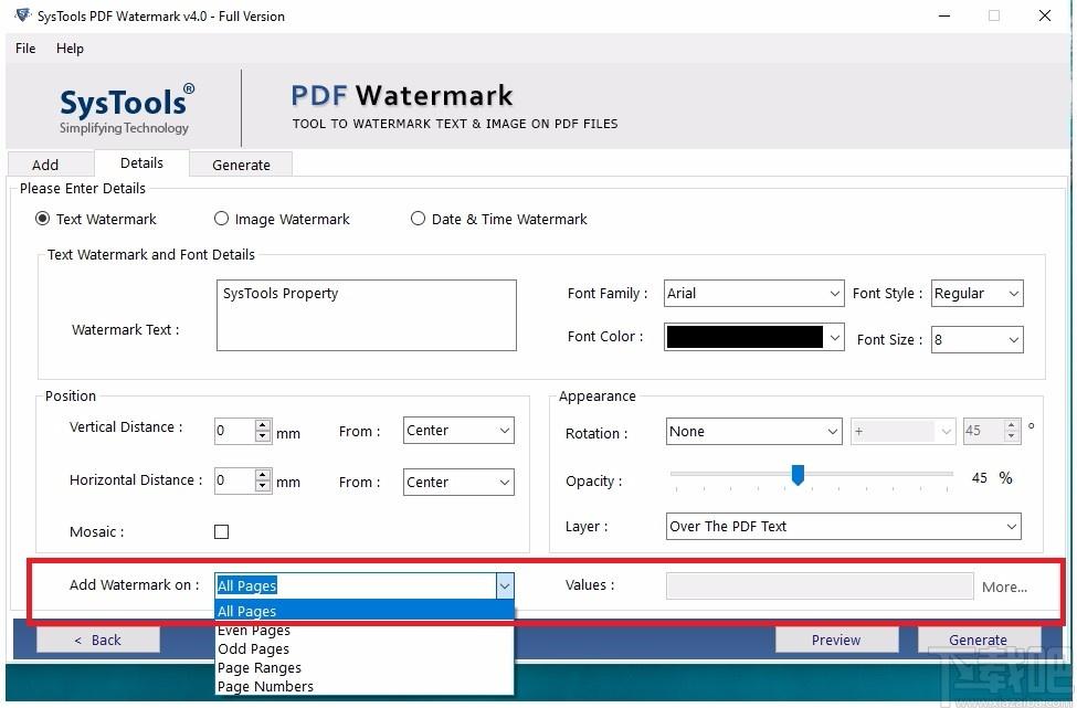 SysTools PDF Watermark下载,PDF水印添加工具,PDF水印添加