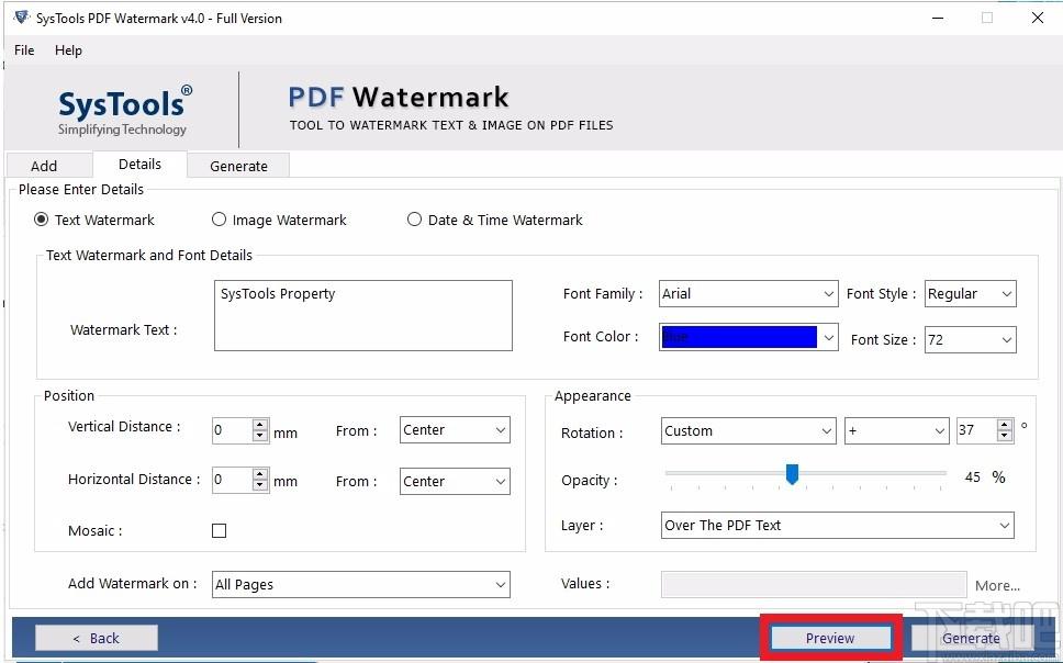 SysTools PDF Watermark下载,PDF水印添加工具,PDF水印添加
