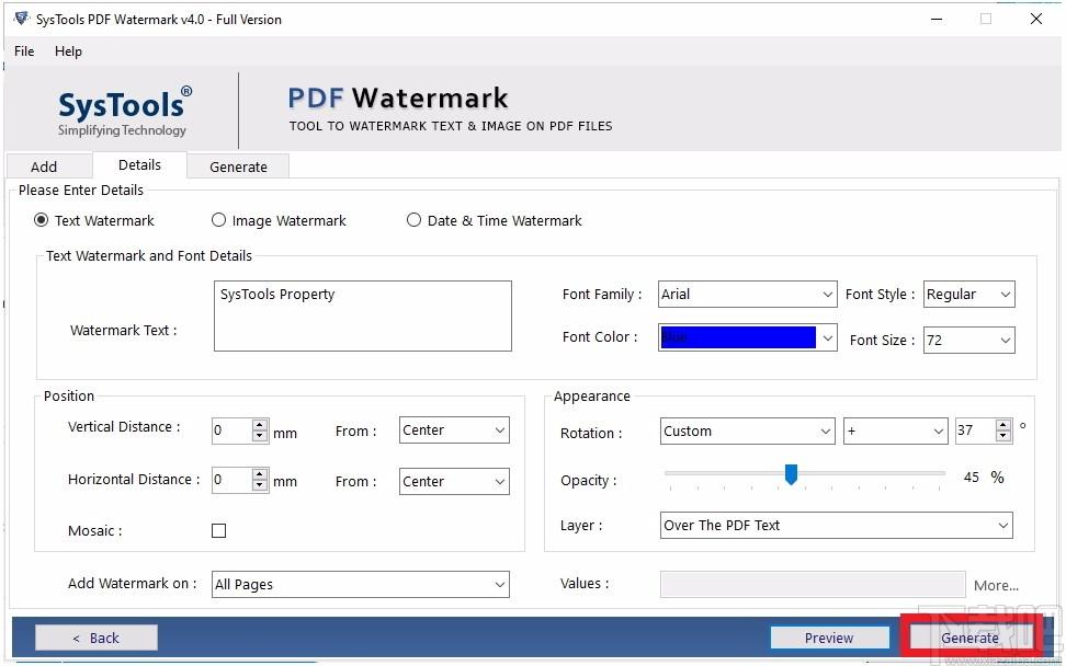SysTools PDF Watermark下载,PDF水印添加工具,PDF水印添加